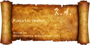 Kaszta Andor névjegykártya